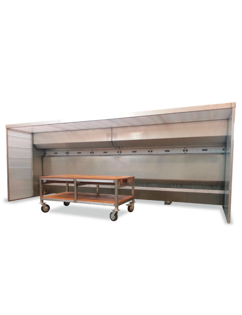 Cabina de aspiración y filtrado de polvo con agua