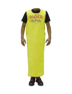 YELLOW FLUORESCENT WATERPROOF APRON WITH STRAPS - Maser...